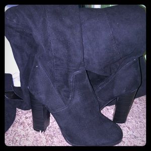 Qupid heeled thigh high boots